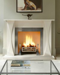 Limestone Fireplace